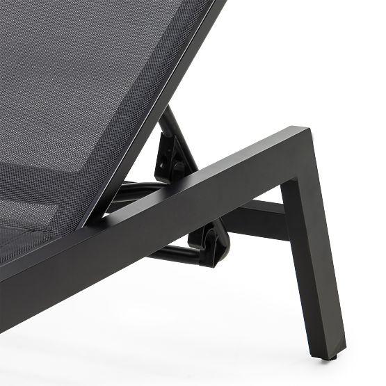 Shelly Adjustable Garden Lounger, Aluminum, Graphite