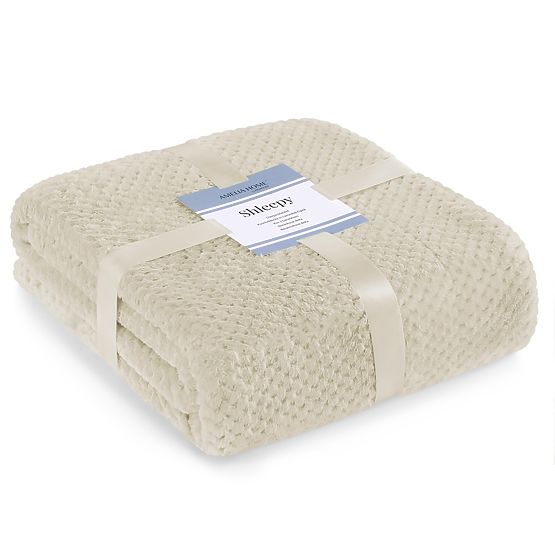 SHLEEPY Blanket Beige Color with Jacquard Pattern Classic Style 220x240