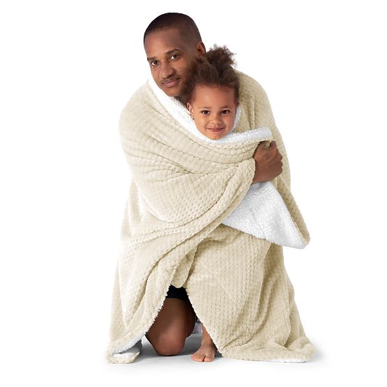 SHLEEPY Blanket Beige Jacquard Pressed Classic Style 130x180