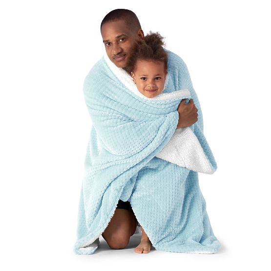 SHLEEPY Blanket Light Blue Jacquard Pattern Classic Style 70x150