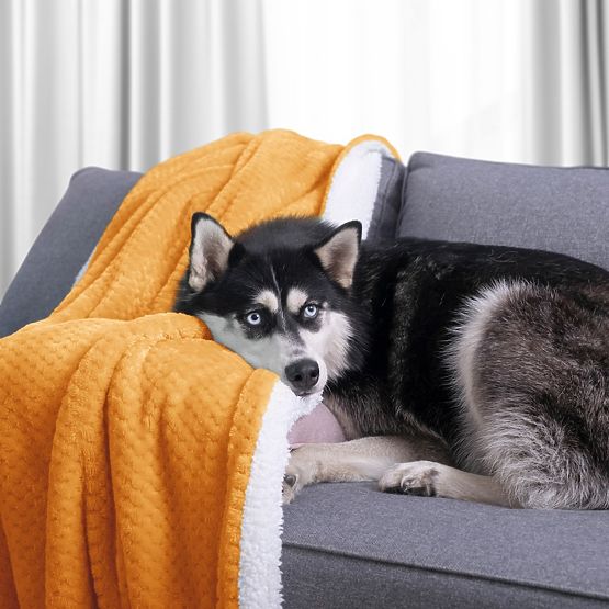 SHLEEPY Blanket Orange Jacquard Embossed Classic Style 130x180