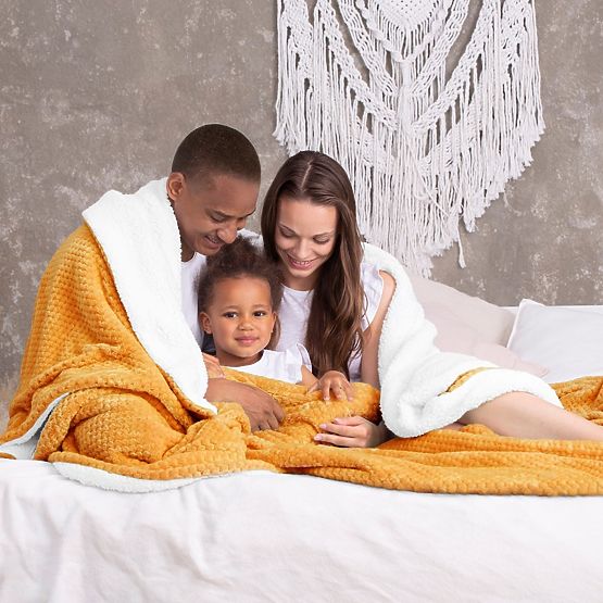 SHLEEPY Blanket Orange Jacquard Embossed Classic Style 130x180