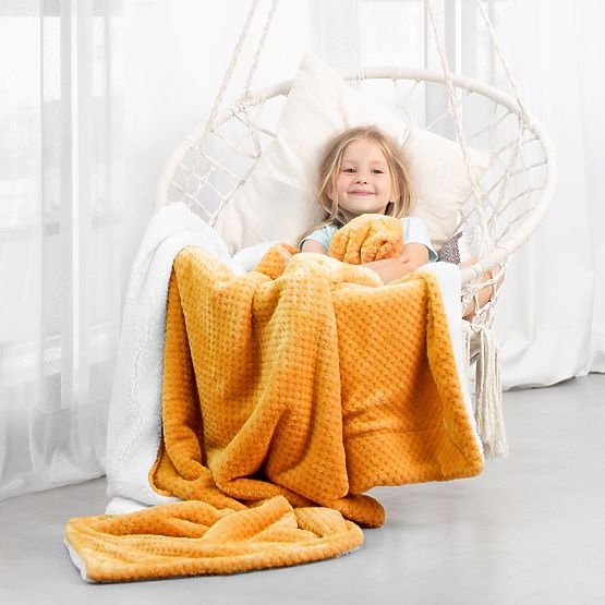 SHLEEPY Blanket Orange Jacquard Embossed Classic Style 130x180
