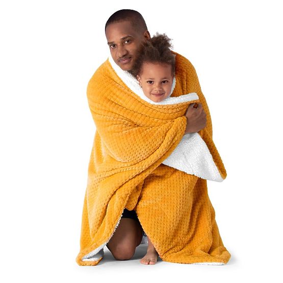 SHLEEPY Blanket Orange Jacquard Embossed Classic Style 130x180