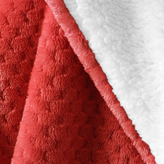 SHLEEPY Blanket Red Embossed Jacquard Classic Style 130x180