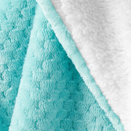 SHLEEPY Blanket Turquoise Color Embossed Jacquard Classic Style 130x180