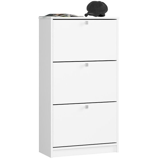 SHOE CABINET 3 FLIP DOORS 60 cm WHITE