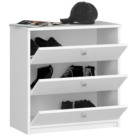 Shoe Cabinet MINI 3 Flip Doors 60 cm - White