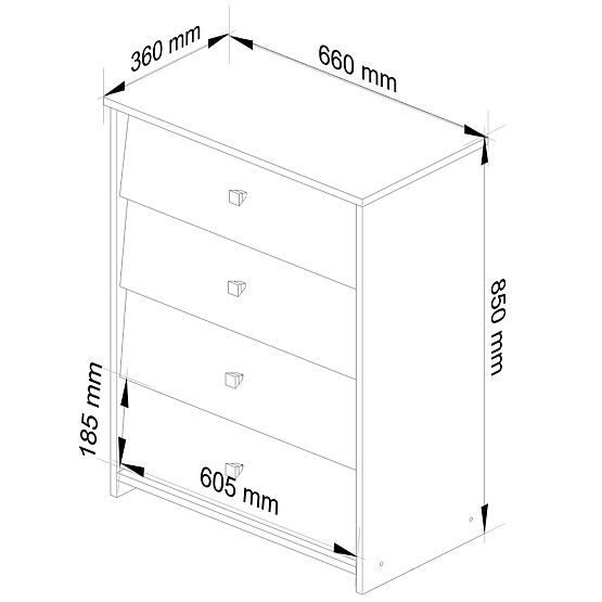 Shoe Cabinet RUBIN 4 Flip Doors 66 cm - Wenge