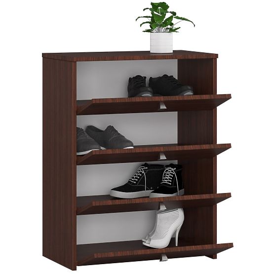 SHOE CABINET WITH 4 FLIP DOORS 60 cm WENGE