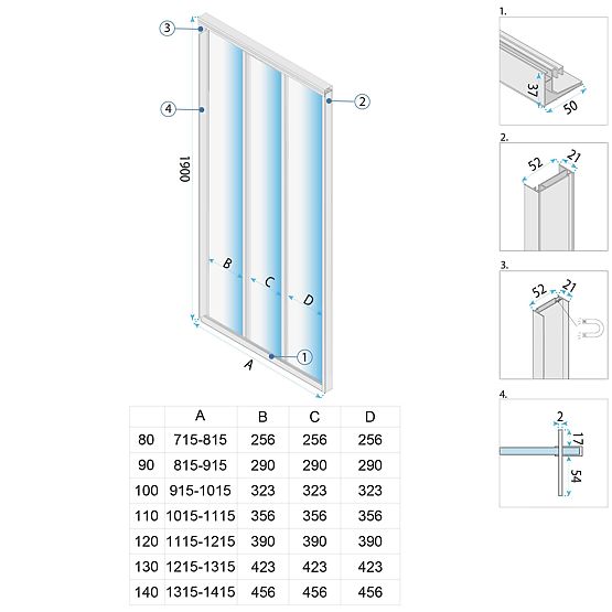 Shower Doors Rea Alex 120