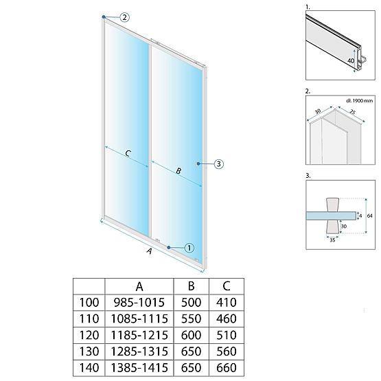 Shower Doors Rea Primo Slide 100 Chrome