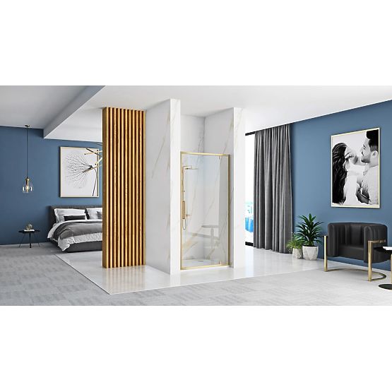 Shower Doors REA Rapid Swing 100 GOLD BRUSHED