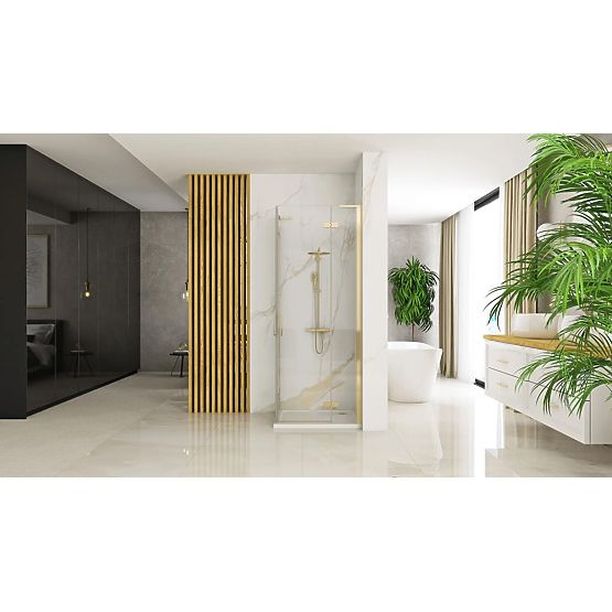 Shower Enclosure REA Hugo Double 100x100 Brushed Gold