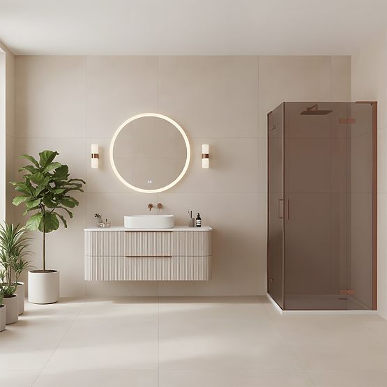 Shower Enclosure REA Hugo Double 90x100 Brushed Copper