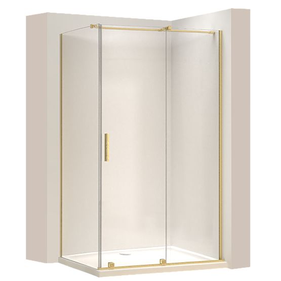 Shower Enclosure REA Montana Brushed Gold 130x100