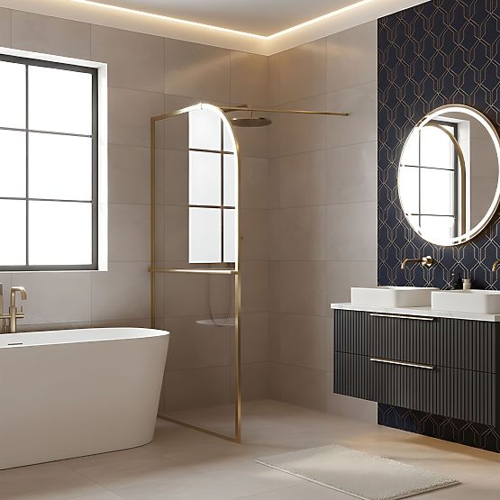 Shower Screen Rea Sky Brush Gold 100