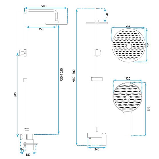 Shower Set REA AVALON BLACK