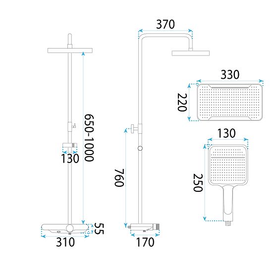 Shower Set REA Bari Black