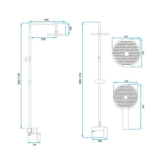 Shower Set REA Marco Brushed Gold