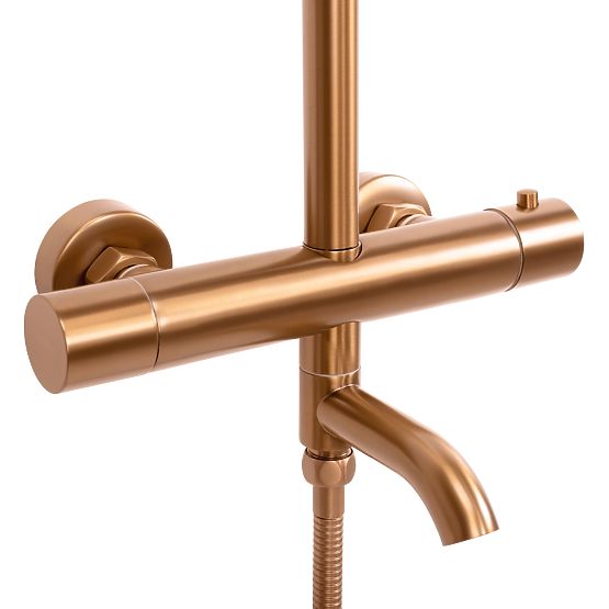 Shower Set with Thermostat Rea Lungo Brushed Copper