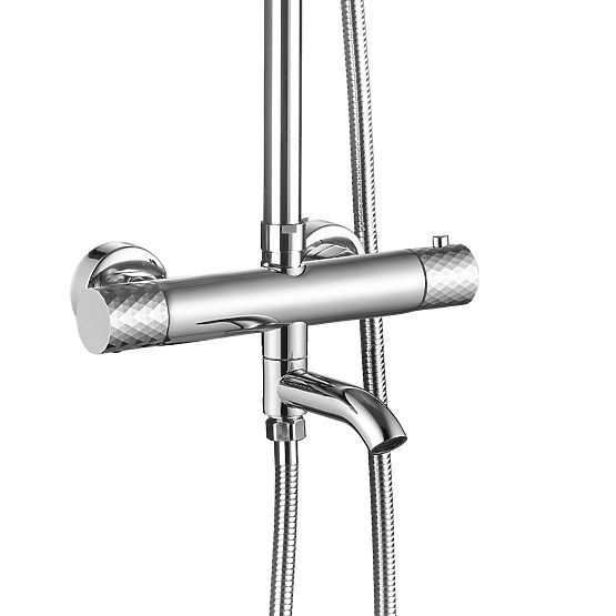 Shower Set with Thermostat Rea Lungo Diamond Chrome