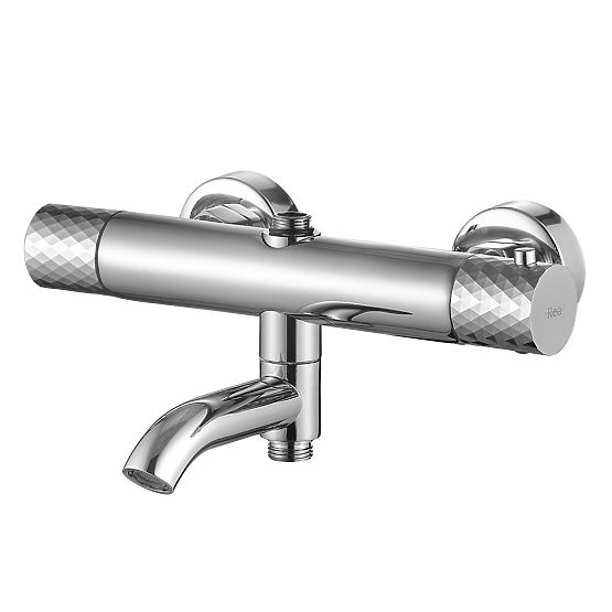 Shower Set with Thermostat Rea Lungo Diamond Chrome