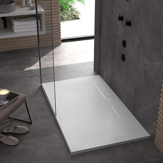 Shower Tray Bazalt Long White 80x100