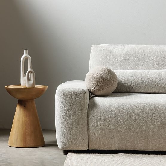 Side Table Arvika 40 cm, Round, Mango Wood, Curved Shapes