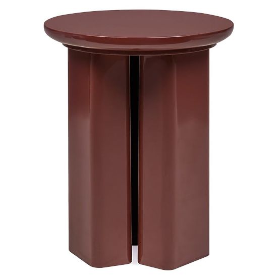 Side Table Brie 40 cm, Burgundy/Brown, Glossy