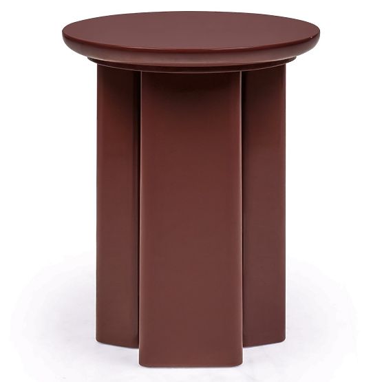 Side Table Brie 40 cm, Burgundy/Brown, Glossy
