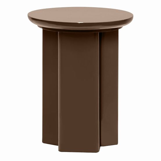 Side Table Brie 40 cm, Light Brown, Mocha, Glossy