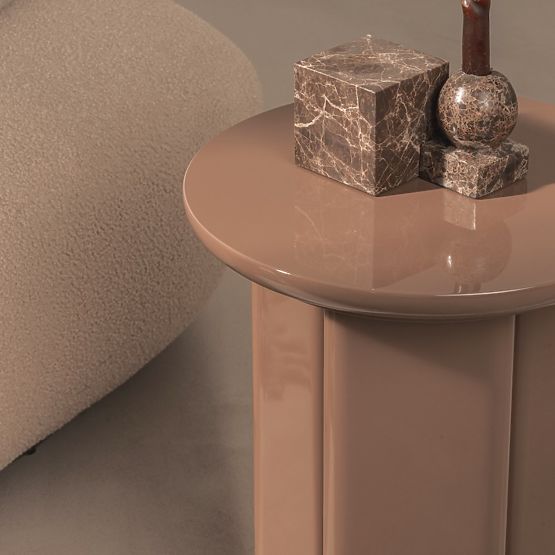 Side Table Brie 40 cm, Light Brown, Mocha, Glossy