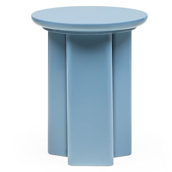 Side Table Brie 40 cm, Muted Blue, Glossy