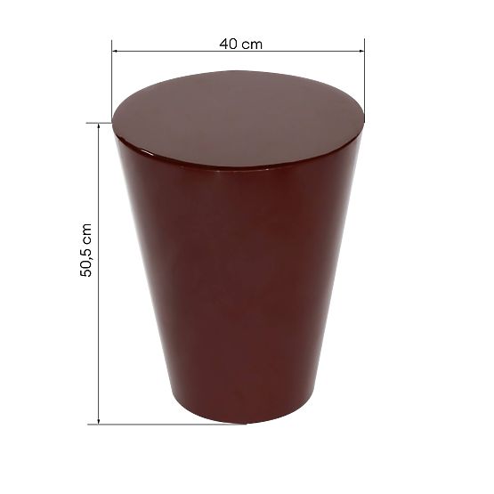 Side Table Eclipso, 40 cm, Burgundy-Brown, Glossy