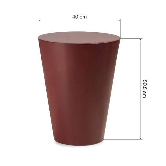 Side Table Eclipso, 40 cm, Burgundy-Brown, Glossy