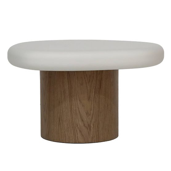 Side Table Floe 50 cm, White/Walnut