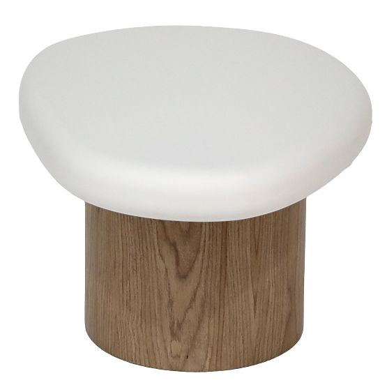 Side Table Floe 50 cm, White/Walnut