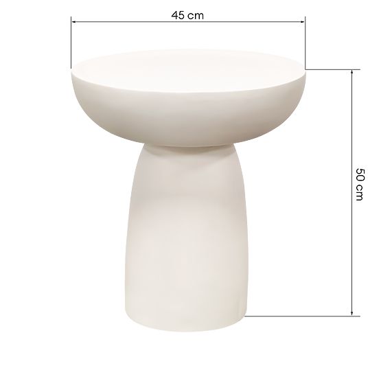 Side Table Lagoon 45 cm, Beige, Matte