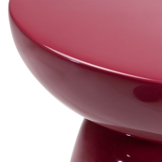 Side Table Logan 40 cm, Burgundy/Cherry, Glossy