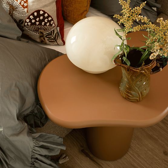Side Table Monaco Cinnamon, Matte, Rounded Shapes
