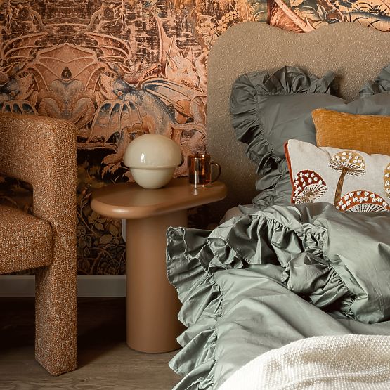 Side Table Monaco Cinnamon, Matte, Rounded Shapes