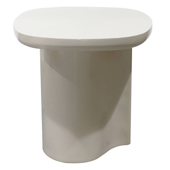 Side Table Puro 50 cm, Light Beige, Glossy