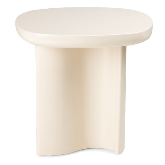 Side Table Puro 50 cm, Light Beige, Glossy