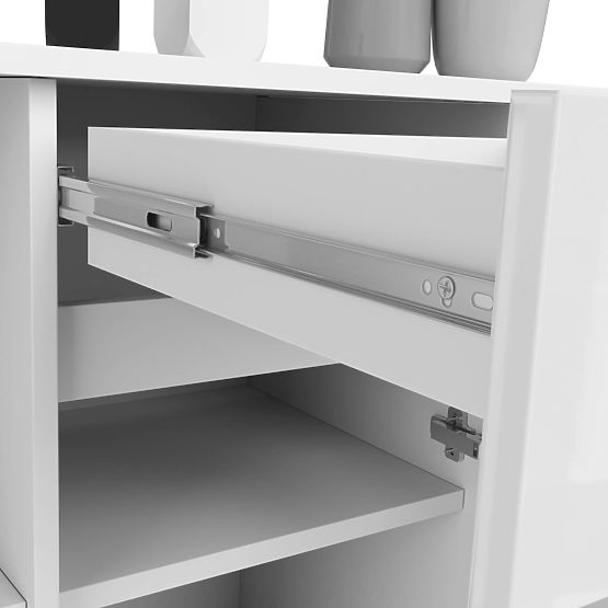 SIDEBOARD B-17 120 cm 1 DRAWER 1 DOOR PK WHITE / WHITE GLOSS