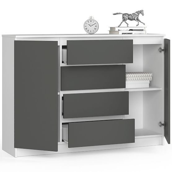 SIDEBOARD K140 2D 4DR CLP WHITE / GRAY
