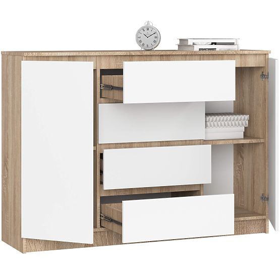 SIDEBOARD K140 2D 4DRW CLP PK OAK SONOMA / WHITE