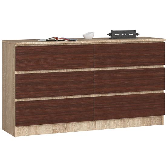 SIDEBOARD K140 6 DRAWERS CLP OAK SONOMA / WENGE