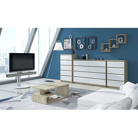 SIDEBOARD K140 6 DRAWERS CLP OAK SONOMA / WHITE