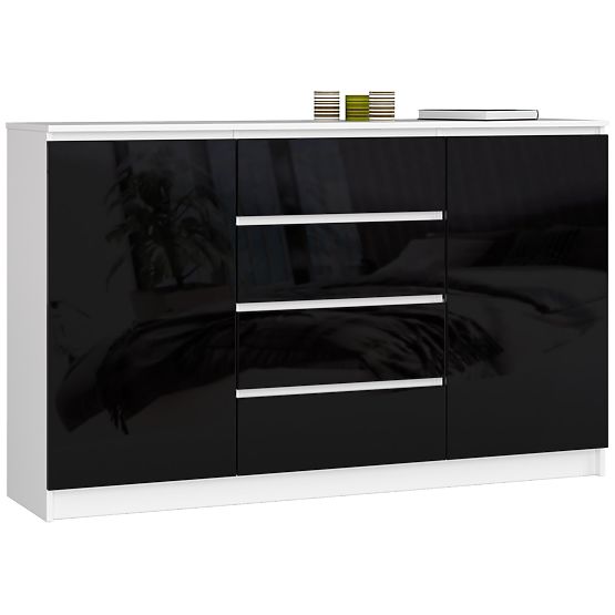 SIDEBOARD K160 2D 4DR CLP PK BLACK GLOSS